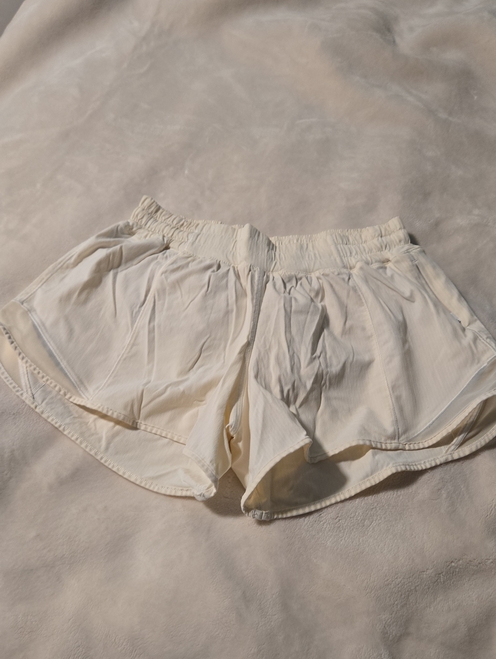 lululemon athletica Cream Athletic Running Shorts